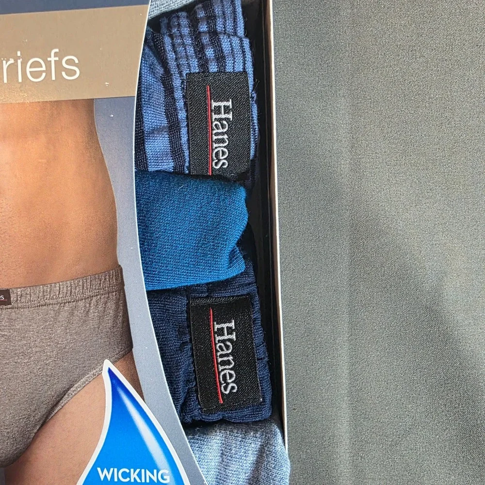 Hanes Premium Men Sport Briefs 7 Pack Low Rise Tagless Blue Grey S 28-30 9HP5P7